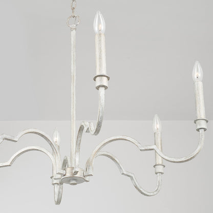 6 Light Chandelier, Winter White