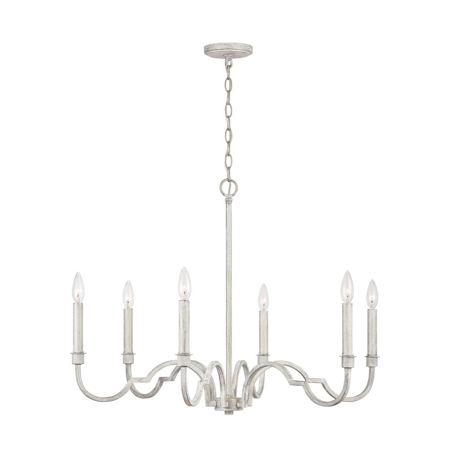 6 Light Chandelier, Winter White