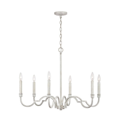 6 Light Chandelier, Winter White