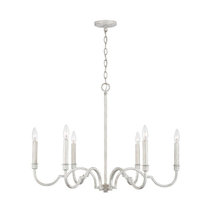 6 Light Chandelier, Winter White