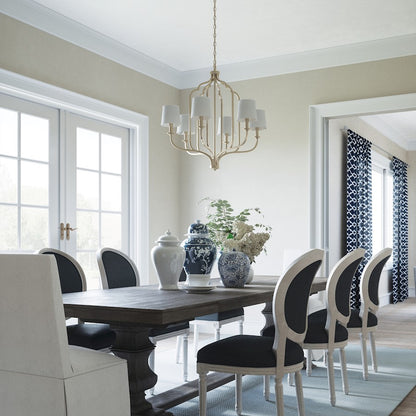 6 Light Chandelier, Winter Gold
