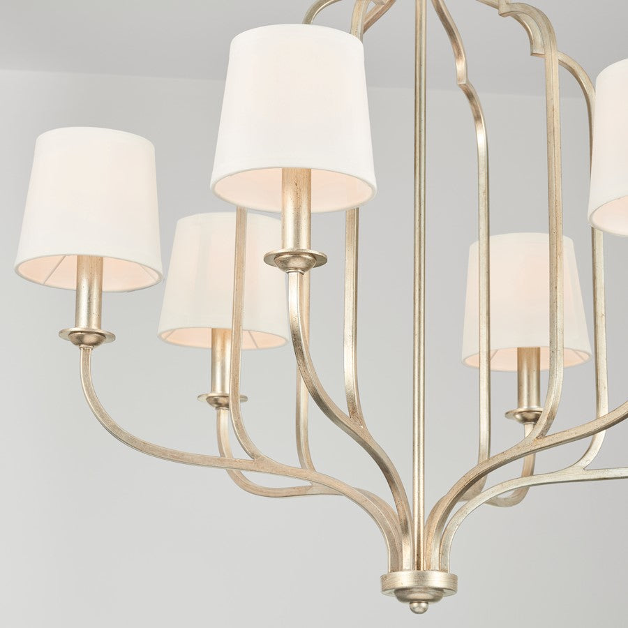6 Light Chandelier, Winter Gold