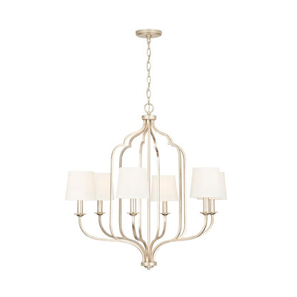 6 Light Chandelier, Winter Gold
