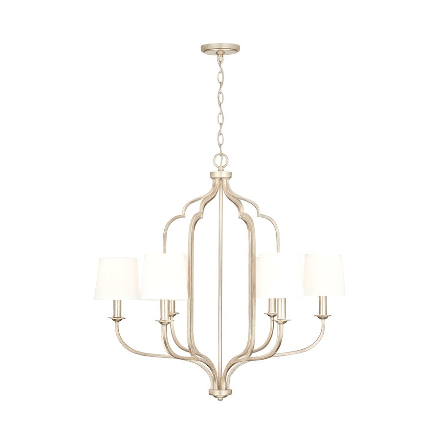 6 Light Chandelier, Winter Gold