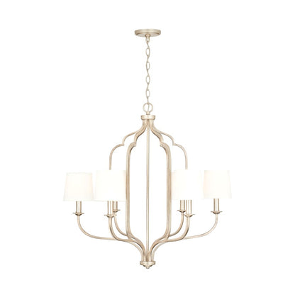 6 Light Chandelier, Winter Gold