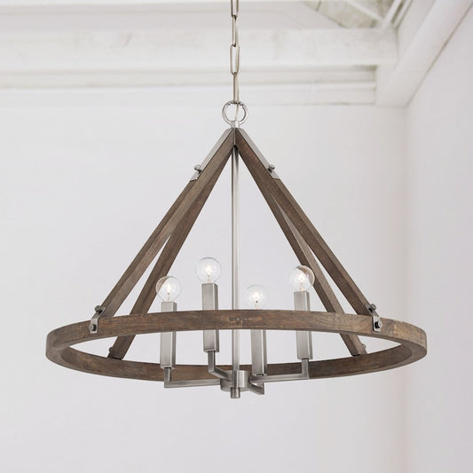 Hugo Chandelier, Grey Wash Matte Nickel