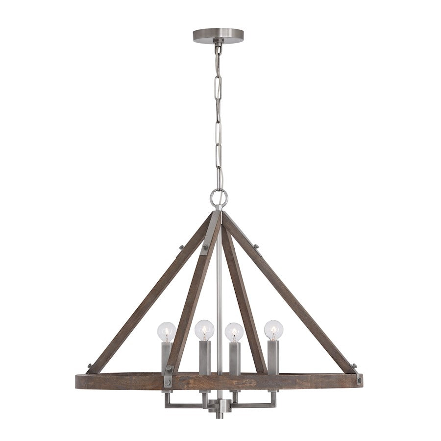 Hugo Chandelier, Grey Wash Matte Nickel
