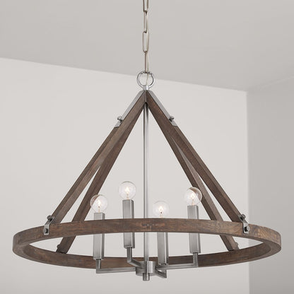 Hugo Chandelier, Grey Wash Matte Nickel