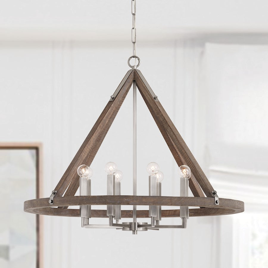 Hugo Chandelier, Grey Wash Matte Nickel