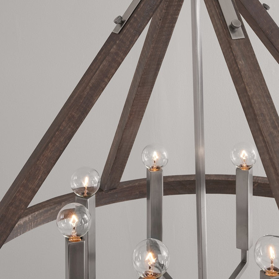 Hugo Chandelier, Grey Wash Matte Nickel