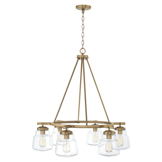6 Light Chandelier, Clear