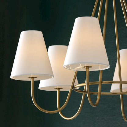 6 Light Chandelier, Brass