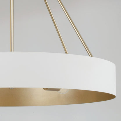 4 Light Chandelier, Matte Brass