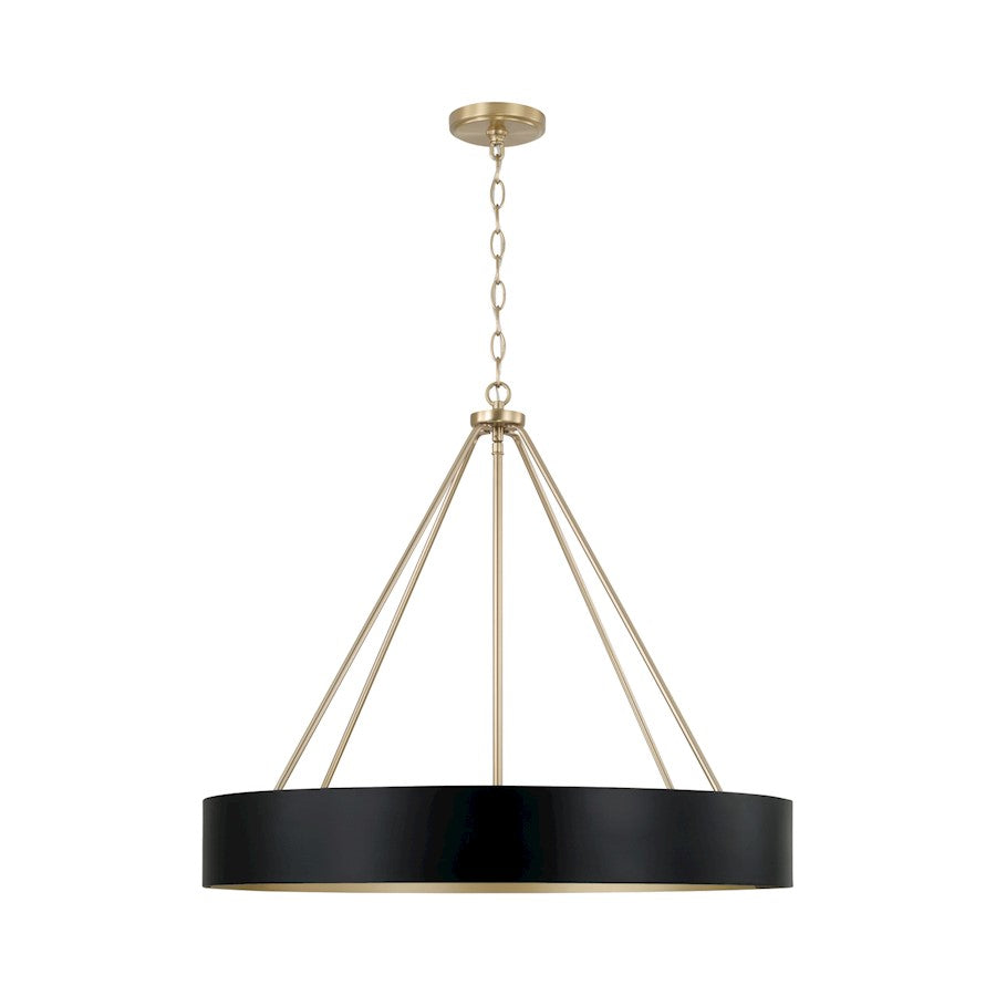 Capital Lighting Weller 4Lt Chandelier, Matte Brass/Black/ - 453041RK