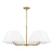 Capital Lighting Parson 4Lt 39" Chandelier, Brass/White Stay-Straight - 453241MA