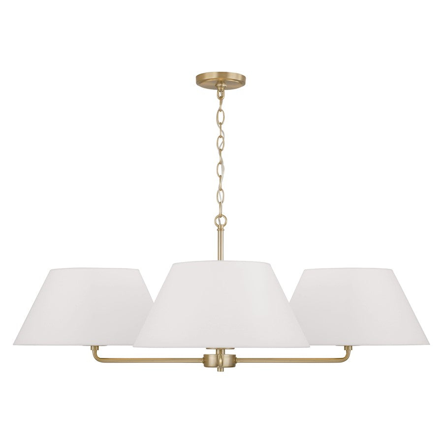 4 Light 39" Chandelier, Brass