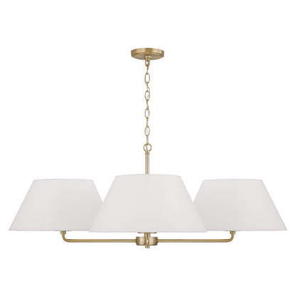 4 Light 39" Chandelier, Brass