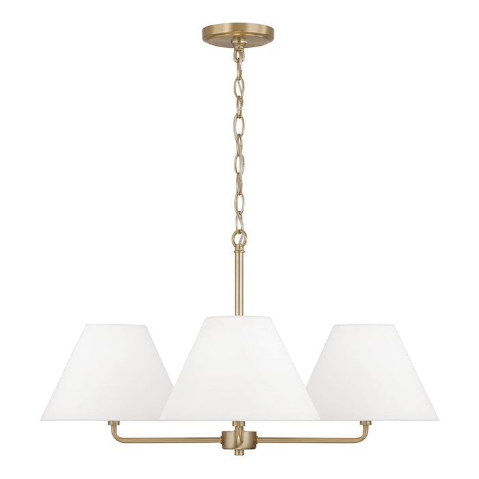 Capital Lighting Parson 4Lt 27" Chandelier, Brass/White Stay-Straight