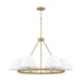 Capital Lighting Parson 6Lt Chandelier, Brass/White Stay-Straights - 453261MA