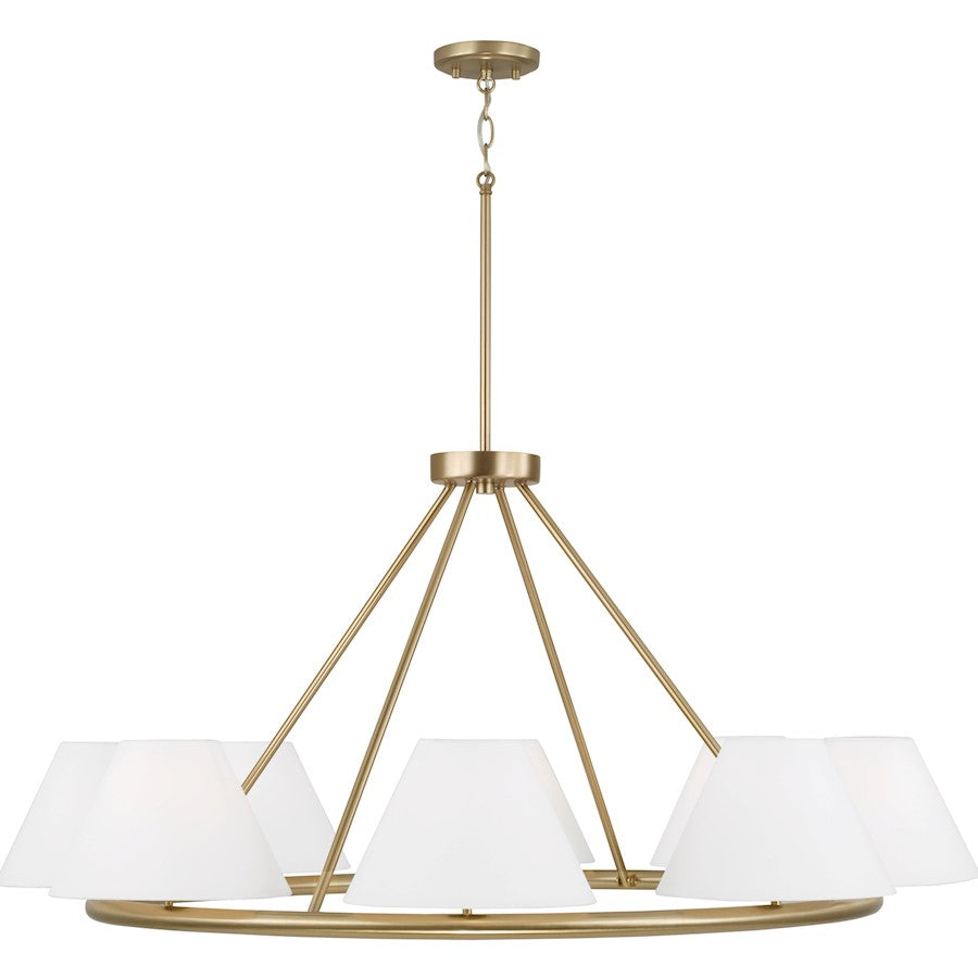 8 Light Chandelier, Brass