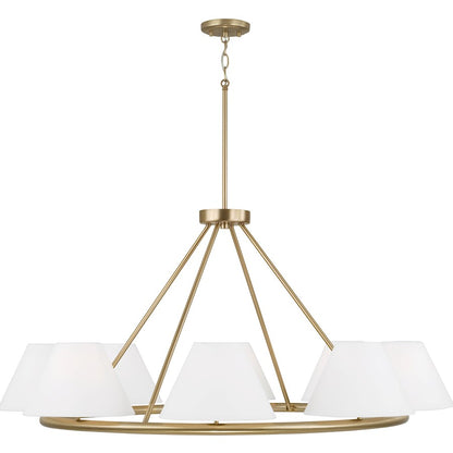 8 Light Chandelier, Brass