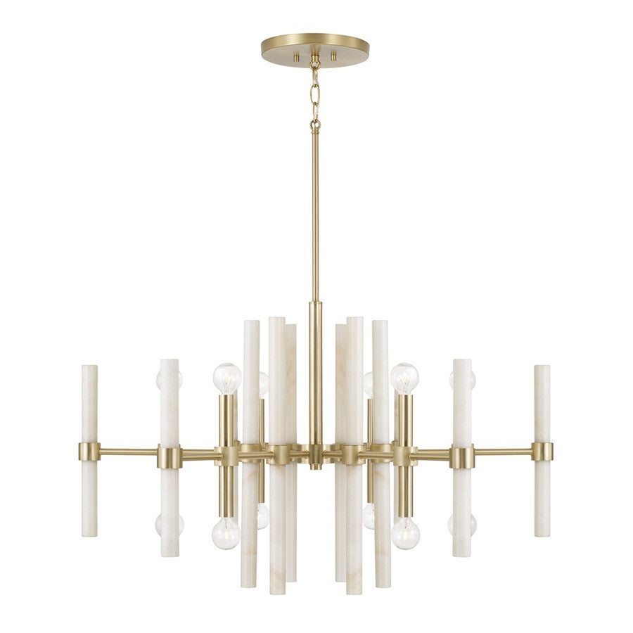 Capital Lighting Marlow 12 Light Chandelier, Matte Brass - 458001MA