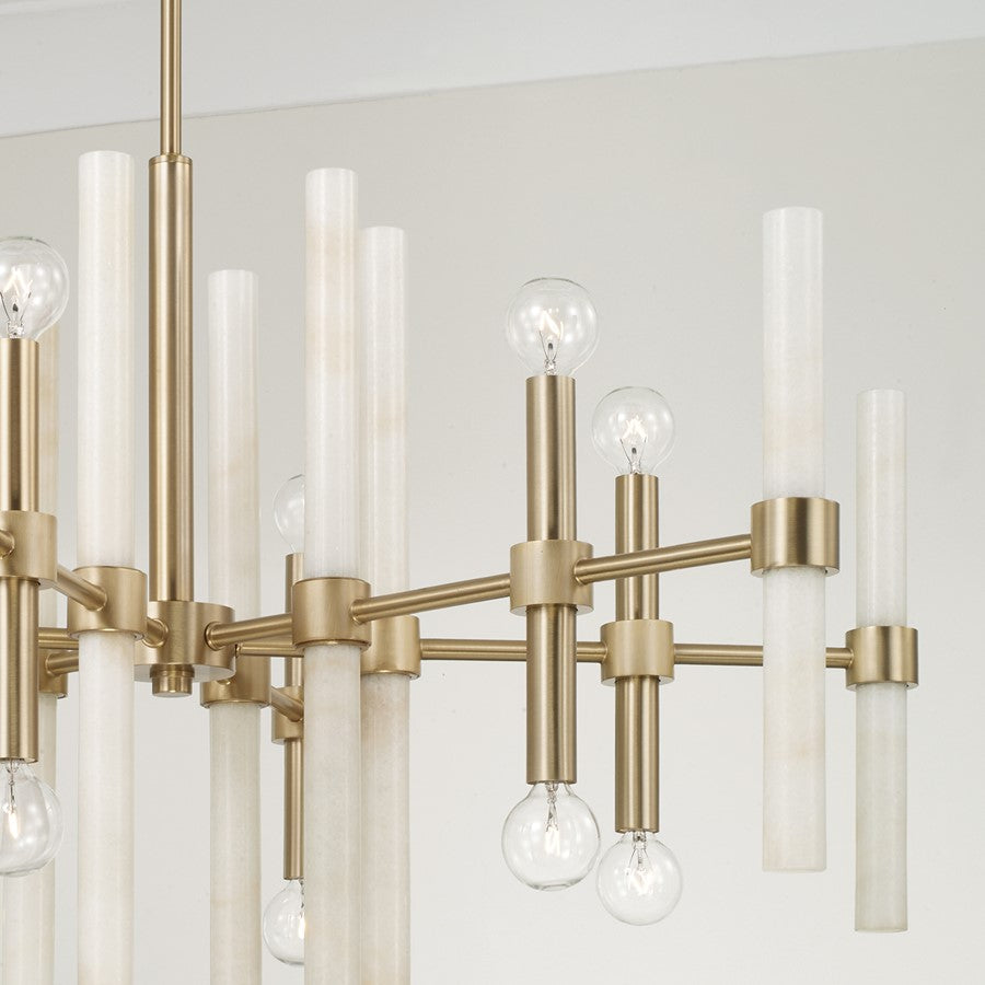 Capital Lighting Marlow 12 Light Chandelier, Matte Brass