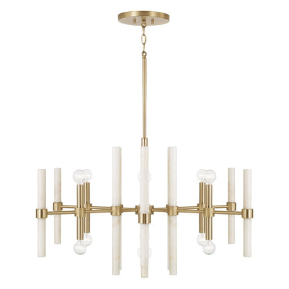 Capital Lighting Marlow 12 Light Chandelier, Matte Brass