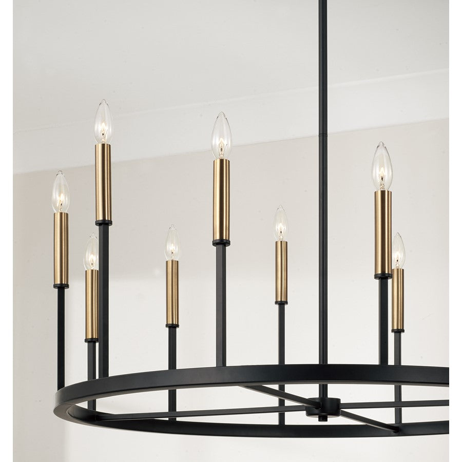 Capital Lighting Davis 12 Light Chandelier, Espresso and Brass