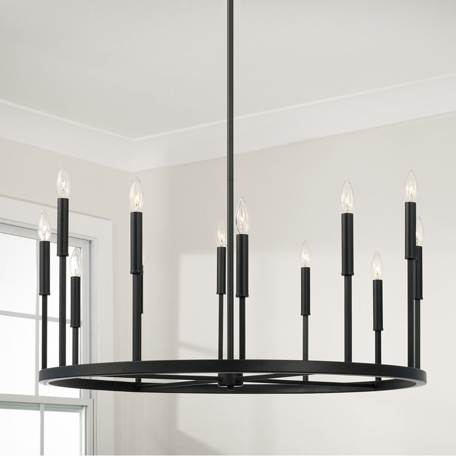 Capital Lighting Davis 12 Light Chandelier, Espresso and Brass