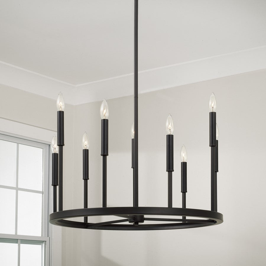 Capital Lighting Davis 9 Light Chandelier, Espresso and Brass