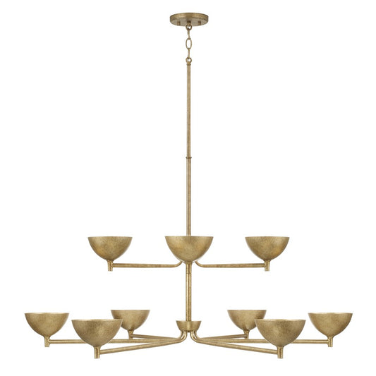 Capital Lighting Francesca 10Lt Chandelier, Gold/Textured Metal - 458501FT