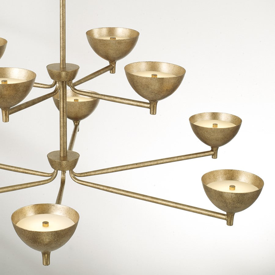 Capital Lighting Francesca 10Lt Chandelier, Gold/Textured Metal