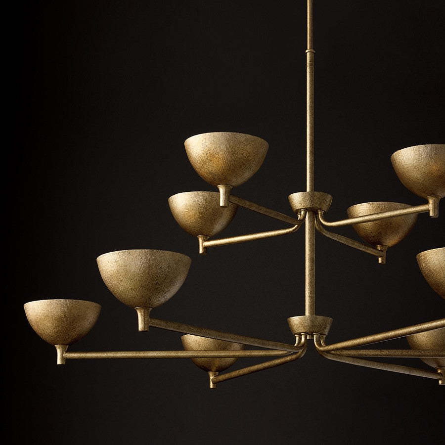 Capital Lighting Francesca 10Lt Chandelier, Gold/Textured Metal