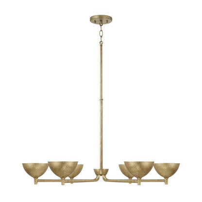 Capital Lighting Francesca 6Lt Chandelier, Gold/Textured Metal - 458561FT