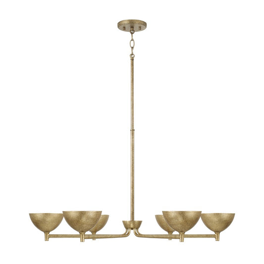 Capital Lighting Francesca 6Lt Chandelier, Gold/Textured Metal - 458561FT