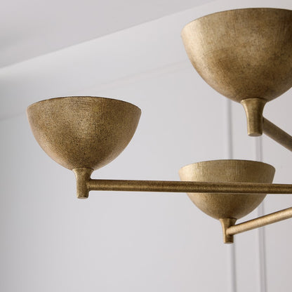 Capital Lighting Francesca 6Lt Chandelier, Gold/Textured Metal