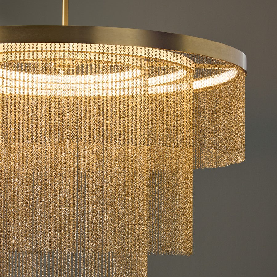 Capital Lighting Rae 3 Light Chandelier, Aged Brass