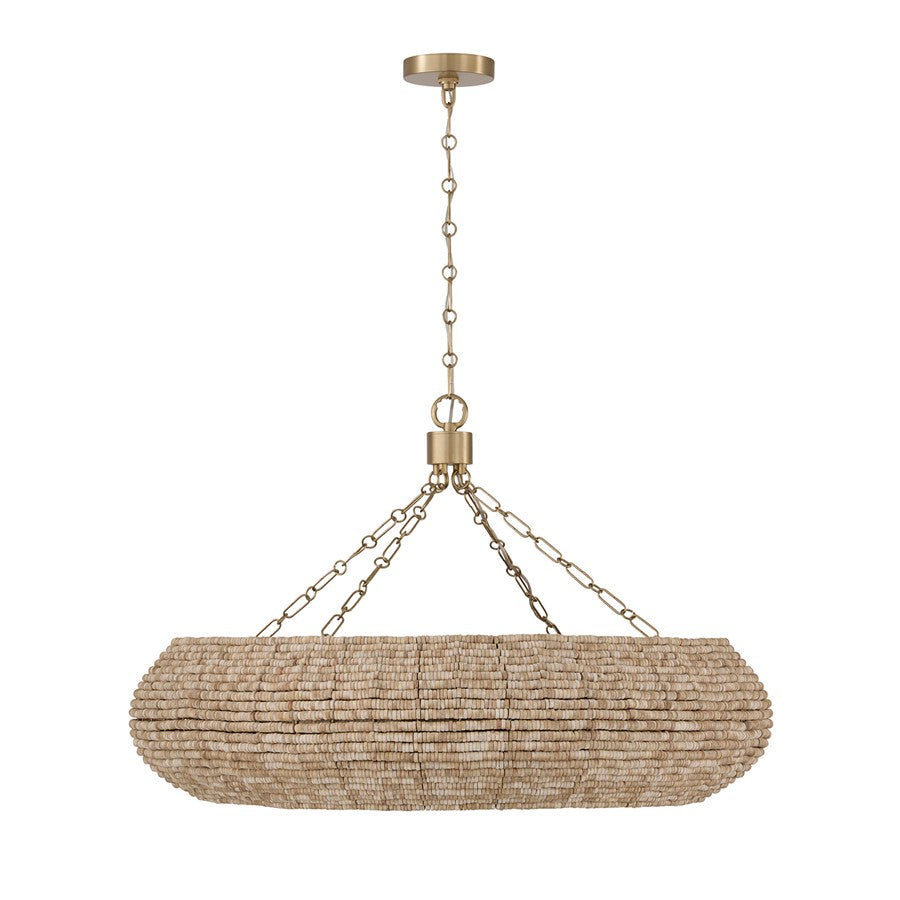 Capital Lighting Morada 8Lt Chandelier,Lt Fawn and Matte Brass - 459781LFB