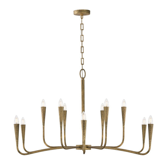 Capital Lighting Savari 12 Light Chandelier, Artisan Gold - 459801ARG