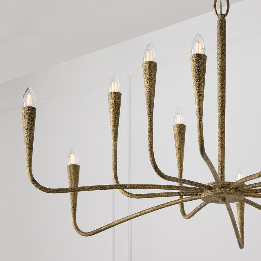 Capital Lighting Savari 12 Light Chandelier, Artisan Gold