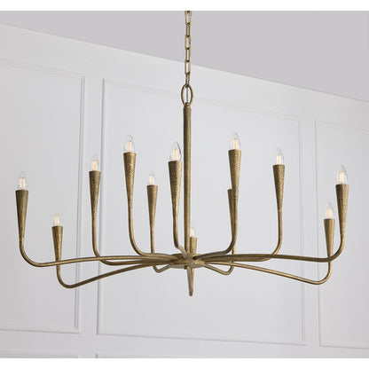 Capital Lighting Savari 12 Light Chandelier, Artisan Gold