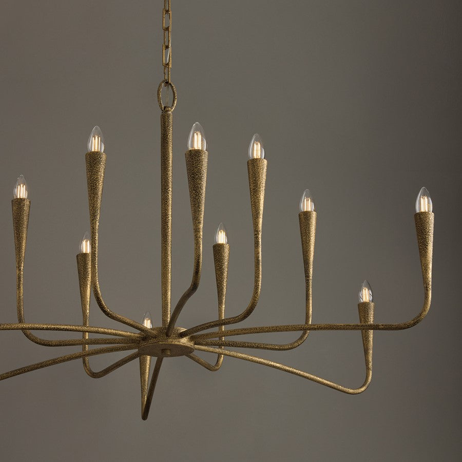 Capital Lighting Savari 12 Light Chandelier, Artisan Gold
