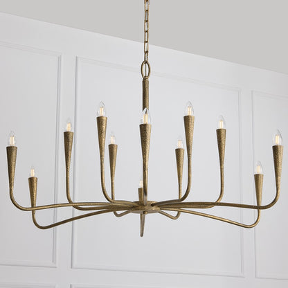 Capital Lighting Savari 12 Light Chandelier, Artisan Gold