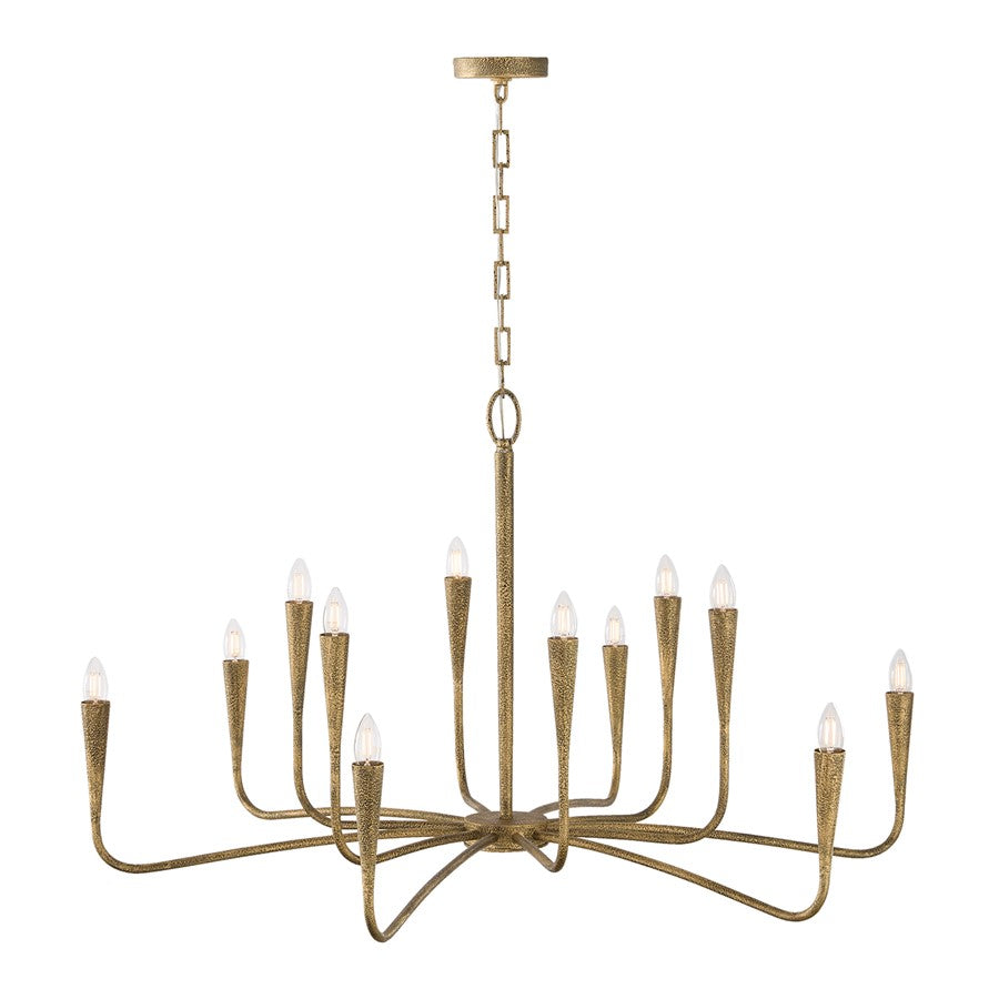 Capital Lighting Savari 12 Light Chandelier, Artisan Gold