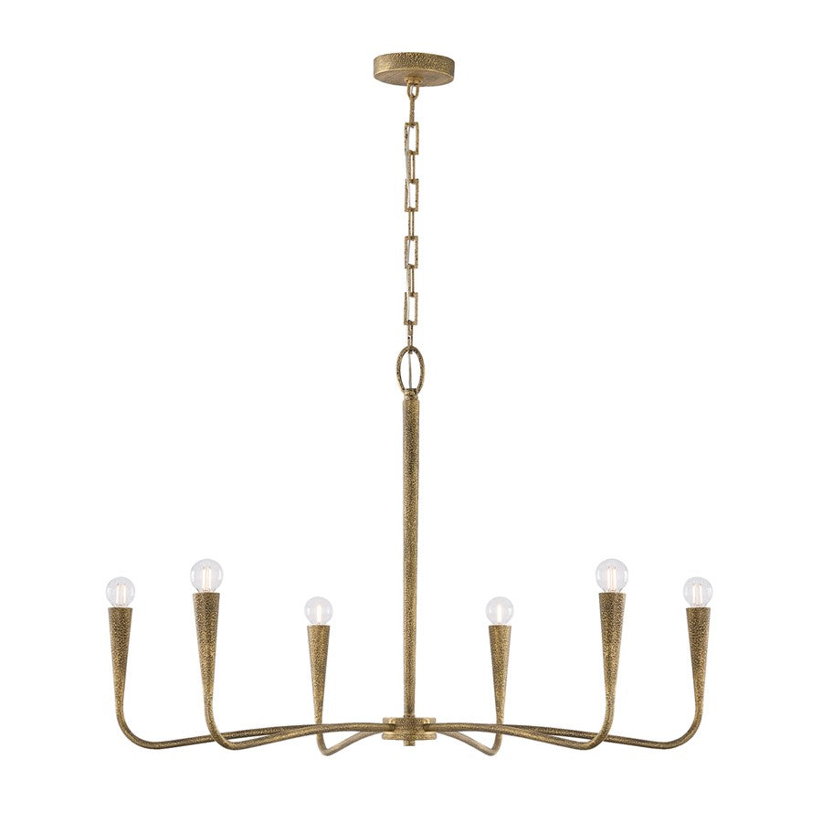 Capital Lighting Savari 6 Light Chandelier, Artisan Gold