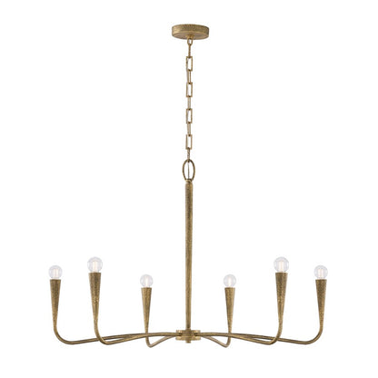 Capital Lighting Savari 6 Light Chandelier, Artisan Gold