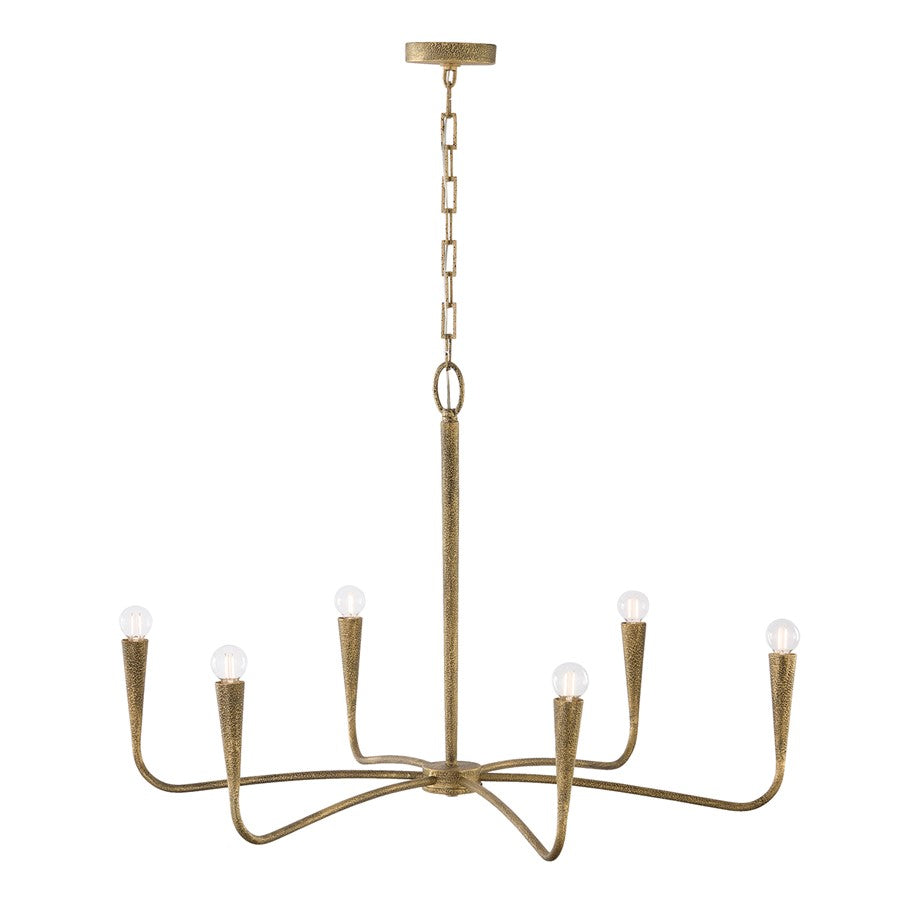 Capital Lighting Savari 6 Light Chandelier, Artisan Gold