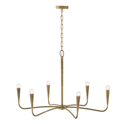 Capital Lighting Savari 6 Light Chandelier, Artisan Gold