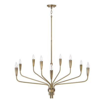 Capital Lighting Palmer 10 Light Chandelier, Antiqued Brass